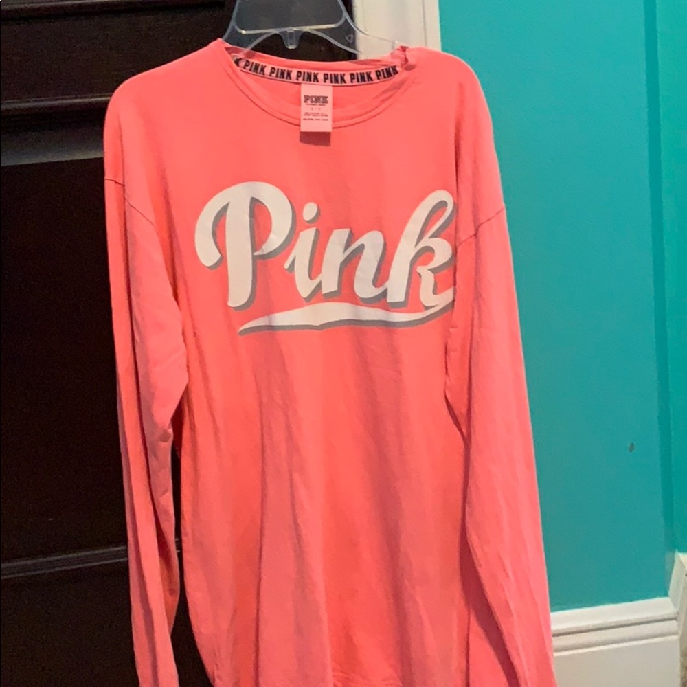 PINK oversized long sleeve shirt